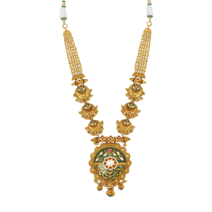 Opulently Classic Necklace Set with Kundan Inlay Work